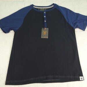 NWT Copper & Oak Blue/Black Qtr Button Shirt Small
